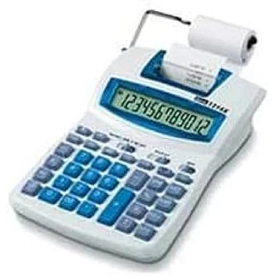 Imagen de IBICO REXEL IB410031 Calculadora de sobremesa con impresión 1214 X color blanco/azul