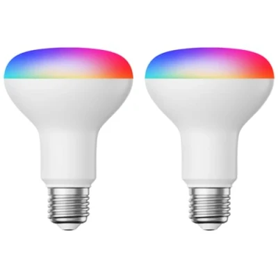 Imagen de ledscom.de 2 piezas E27 bombilla LED RGB, R80, blanco cálido frío (2700 6300 K), 9,9 W, 950lm, Smart Home, WLAN, Alexa, mate