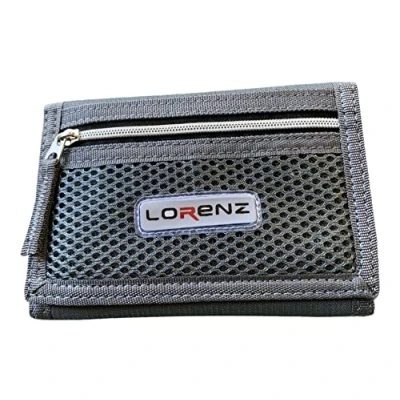 Imagen de Lorenz Cartera deportiva de lona delgada para hombre con gancho cinturón, gris, Casual