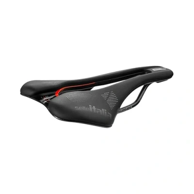 Imagen de Selle Italia SLR Boost KC TM Superflow Sillín de Bicicleta con Diseño Clásico SLR, Cómodo para Carretera y Agujero Superflow, Cuadro Cromo Manganeso Talla L3, Negro/Rojo