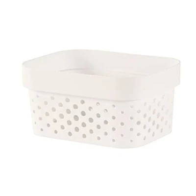 Imagen de Curver Cesta Infinity Dots Xs 1,4 l reciclaje, blanco, 100% material reciclado, 17 x 12,6 8,4 cm