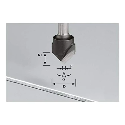 Imagen de Festool fresa para ranuras en v hw s8 d18 90/alu