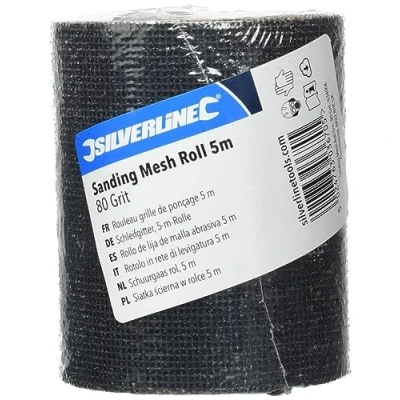 Imagen de Silverline Tools 634006 Rollo de lija malla abrasiva 5 m (Grano 80)