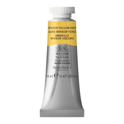 Imagen de Winsor &amp; Newton Acuarela Profesional Pintura de Acuarela, Alta Luminosidad, Resistente a la Luz, Calidad Archivo, Tubo 14 ML, Color Amarillo Oscuro