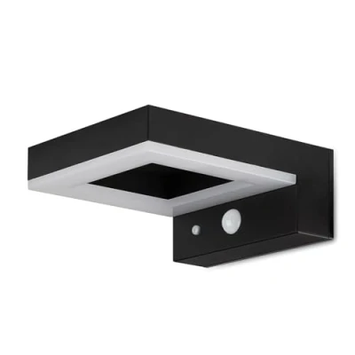 Imagen de Brendz BATA Lámpara de pared solar LED con sensor movimiento: luz seguridad 600 lúmenes, resistente al agua IP44, movimiento y 3 modos