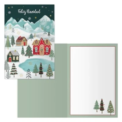 Imagen de DOHE Tarjetas de Felicitación Navidad Pack 6 unidades Tamaño: 11,5x17 cm (cerrada) Incluye sobre para guardar la tarjeta Modelo Lago