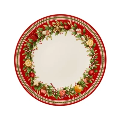 Imagen de Villeroy &amp; Boch Winter Bakery Delight 1486122621 Plato Llano, Porcelana, Rojo, 26.2x26.2x5.5 cm