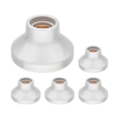 Imagen de ledscom.de 5 unid. plafón/portalámpara ELEKTRA, porcelana, blanco brillante, 1x E27 máx. 300W