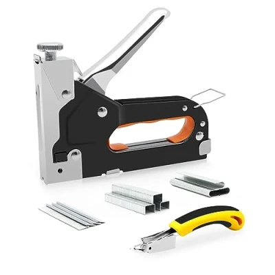 Imagen de grapadora Manual 3 en 1, tapicero con 2100 Grapas, madera para Tapicería, Herrajes de Fijación, Carpintería, Muebles