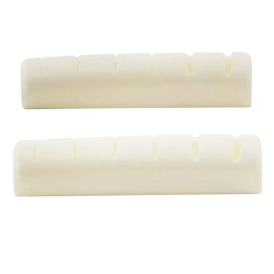 Imagen de Musiclily Ranurada Cejuela de Hueso Cejilla para Guitarra Acústica 6 Cuerdas, 43x6x9/9,3/8,5mm (2 piezas)
