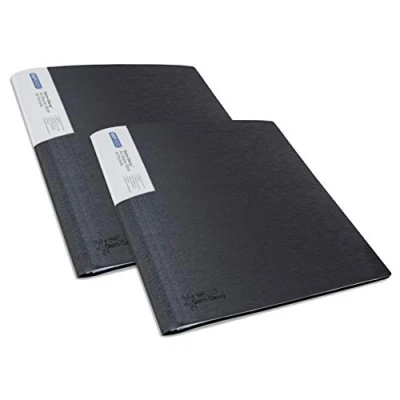 Imagen de Rapesco 1644 Germ Savvy Antibacteriano, Carpeta de Fundas en Formato A4, 40 Fundas, Negro, 2 Carpetas