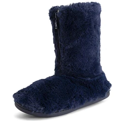 Imagen de Polar Mujer Espuma De Memoria Cremallera Piel Sintética CoveRojo Suela Goma Interior Al Aire Libre Acogedora Lujo Bota Zapatillas Armada UK6/EU39 YC0721
