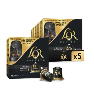 Imagen de L&#039;OR Barista Cápsulas Dobles de Café Ristretto Intensidad 11 50 Compatibles con Cafeteras Amazon Exclusive
