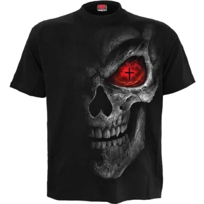 Imagen de Spiral Death Stare Hombre Camiseta Negro XXL 100% algodón vorne Bedruckt, Hinten Bedruckt Regular