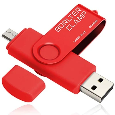 Imagen de 64GB Memoria USB de Puerto Micro USB, Unidad Flash Doble Puerto, OTG Memory Stick Pendrive para Smartphones, Tabletas y Computadoras (Rojo)