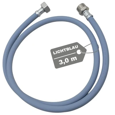 Imagen de LICHTBLAU Prolongación de manguera 3m entrada con rosca metálica Conexión para lavadora lavavajillas I 3/4 pulgadas agua universal