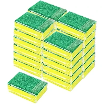 Imagen de 24 esponjas de limpieza cocina, envueltas individualmente, estropajo a granel, para lavavajillas, esponja resistente los arañazos