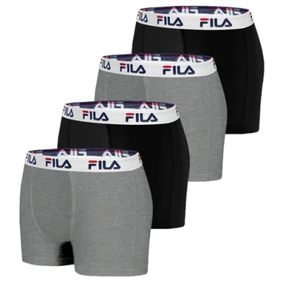 Imagen de FILA Calzoncillos Hombre Boxer Algodón, Ropa Interior Hombre, Pieles sensibles, Suave (Lote de 4)