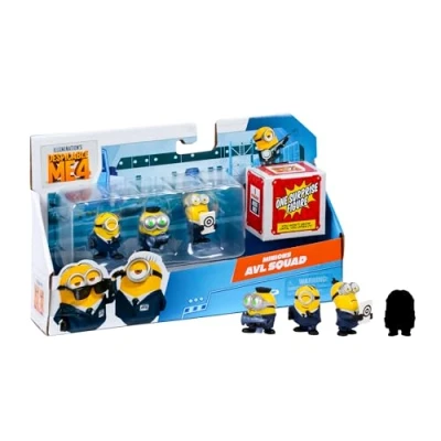 Imagen de DESPICABLE ME 4, Figuritas en Pack de Acción con Minions, Temática AVL, 3 Figuras y 1 Secreta para Descubrir, Tamaño 5 cm, Edad años, Famosa (MN401300)