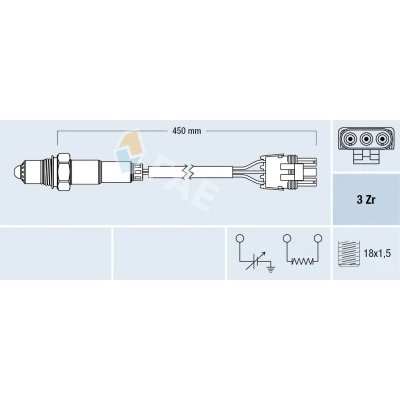 Imagen de FAE 77117 Sonda lambda delante del catalizador de regulación RENAULT: CLIO 1, Super 5 Hatchback, 19 II Hatchback