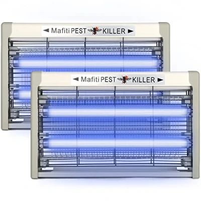 Imagen de mafiti MS600 Eléctrico Mata Mosquitos, 20W Trampa de Insectos con Luz UV, Moscas, Polillas ect, Asesino Silencioso para Uso Residencial y Comercial (MS600 ES) 2pcs)