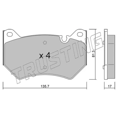 Imagen de TRUSTING 1170.0 Juego de pastillas freno preparado para indicador desgaste AUDI: Q5, Q5 SUV Sportback