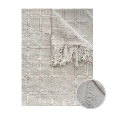 Imagen de GFD Colcha Multiusos para Sofas Lisa, Cubre Sofa, Plaid Cama, Jarapas Sofas, Foulard Manta Sofa (125 x 180, Beige)