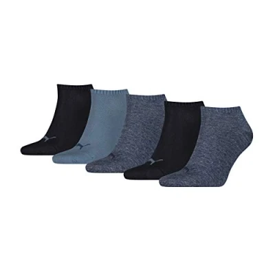 Imagen de PUMA Unisex Plain Sneaker Trainer Socks (5 Pack), Calcetines, adulto, Azul (Denim), 35 38