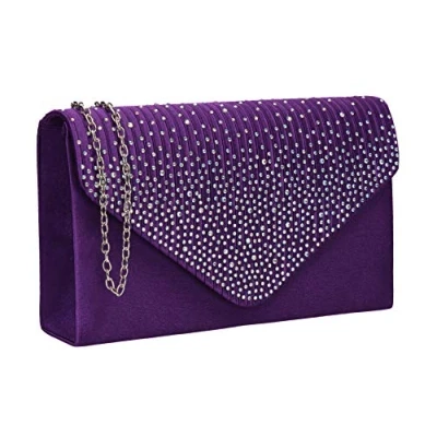 Imagen de SwankySwans Abby Diamante Bolso de mano estilo sobre para mujer, Morado (Purple), Talla única