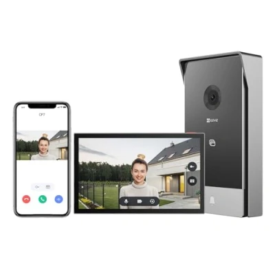 Imagen de EZVIZ 2K Videoportero Timbre Video Sistema Intercomunicador, 7&#039;&#039; Monitor Táctil a Color, 2 Hilos Desbloqueo Remoto,Visión Nocturna, Detección de Movimiento Humano, Soporta Wi Fi 2.4/5GHz,CP7