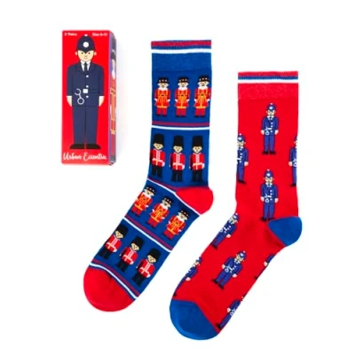 Imagen de Urban Eccentric Calcetines unisex London Guard Regalo 2 pares ricos de algodón premium Novedad Regalos, multicolor, 6 11