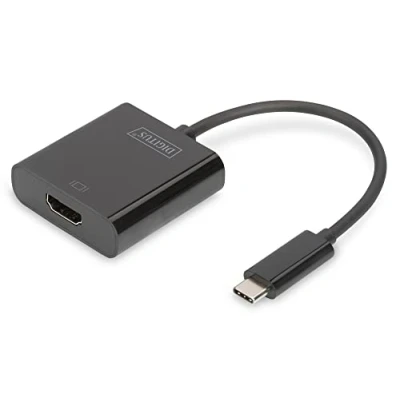 Imagen de Adaptador gráfico Digitus DA 70852, USB Tipo C, HDMI, Negro