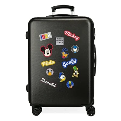 Imagen de Disney Have a good day Mickey Maleta mediana Negro 48x68x26 cms Rígida ABS Cierre combinación 70L 3,7Kgs 4 Ruedas dobles