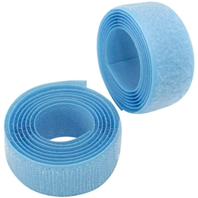 Imagen de AERZETIX C65944 Cinta/rollo de scratch 25mm 1 metro auto agarre organizador/sujetacables tira enganche bolsa prenda correa color: azul cielo en poliamida y poliéster
