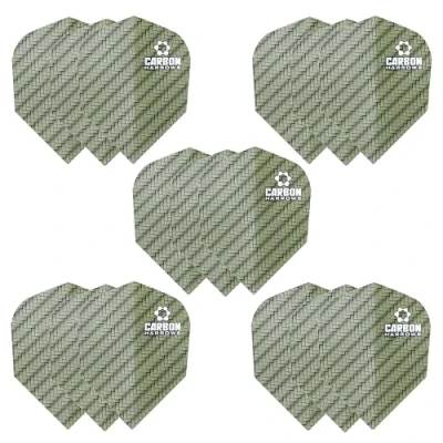Imagen de Harrows Juego de 5 plumas carbono para dardos (15 en total) I 100 micras, extra fuertes, fabricadas el Reino Unido, accesorios profesionales