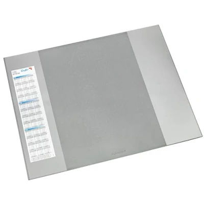 Imagen de Läufer Durella D2 42653 Vade de escritorio con dos listones laterales transparentes, 52 x 65 cm, gris, base antideslizante