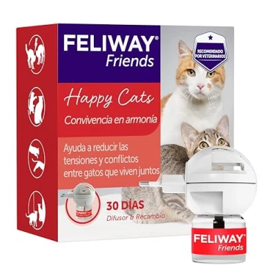 Imagen de FELIWAY Friends Anticonflictos para Gatos Peleas, Persecuciones, Bufidos, Bloqueos Difusor + Recambio 48 ml