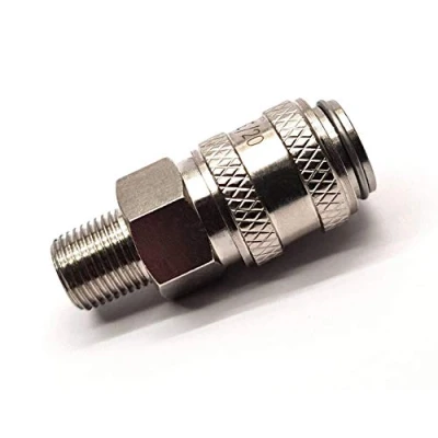 Imagen de Tipo Rectus 21 Conector rápido hembra con roscas macho BSPT de 0,63 cm utilizadas en sistemas postes alimentados por agua