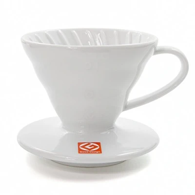 Imagen de HARIO VDR 02 W V60 Gotero transparente blanco, para 1 4 tazas, café, goteo manual, fabricado en Japón