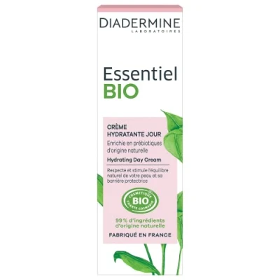 Imagen de Diadermine Essentiel Bio Crema facial hidratante enriquecida con prebióticos de origen natural Certificado orgánico 99% ingredientes 50 ml