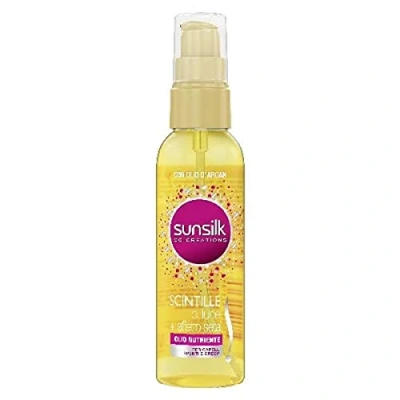 Imagen de Sunsilk Destellos de luz + efecto seda, con aceite argán, para cabellos apagados y encrespados, 75 ml