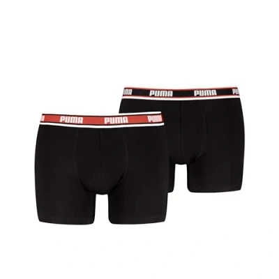 Imagen de PUMA Logo Elastic Bóxer, Orange/Black, M (Pack de 2) los Hombres