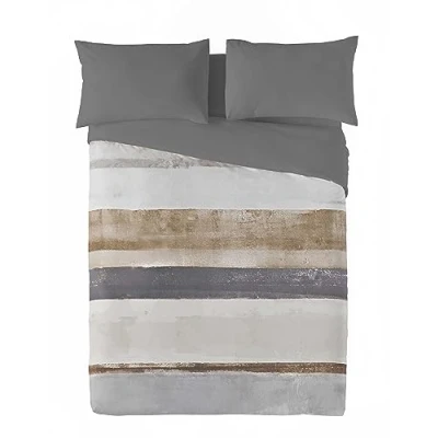 Imagen de NATURALS Funda Nordica Cama 135, 100% Algodón, Juego de para edredon 220x220 cm + 1 Almohada 45x155, Alan