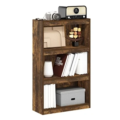 Imagen de Furinno Jaya Home Improved Librería Estantería Ajustable de 3 Niveles, Pin Ámbar