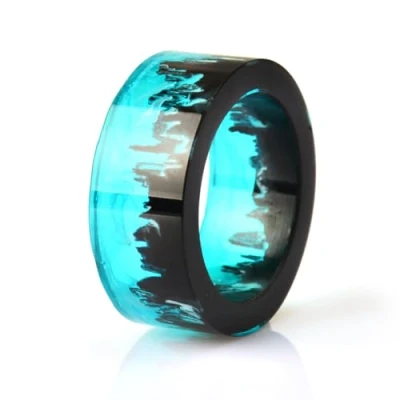 Imagen de Anillo Epoxi De Plástico Hecho A Mano Único, Anillos Resplandecientes, Resplandor Luminoso Que Brilla En La Oscuridad, Para Mujeres Y Hombres Regalo Joyería Fiesta,Anillos