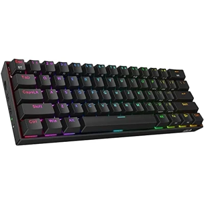 Imagen de Redragon K530 Pro Draconic Teclado mecánico inalámbrico con 60% Bluetooth, 2,4 GHz, 61 teclas, RGB intercambiable en caliente interruptor rojo lineal, para Windows/Mac/Android