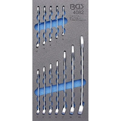 Imagen de BGS 4082 Bandeja para carro 1/3: Juego de llaves combinadas 6 22 mm 12 piezas
