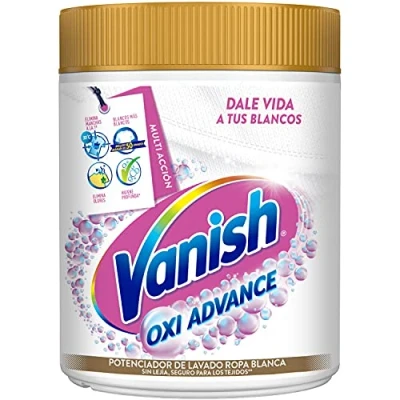 Imagen de Vanish Oxi Action Multipoder Quitamanchas Multibeneficio, Blanqueador y Potenciador de Lavado, para Ropa Blanca, en Polvo, sin Lejía, 800 gr