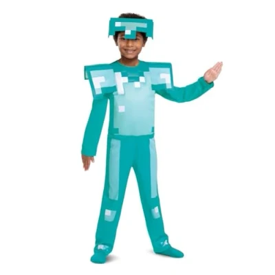 Imagen de Disguise Disfraz Minecraft Armadura de Diamante con Accesorio Casco Diamante, Cosplay Minecraft, Talla M 3 a 4 Años