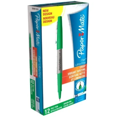 Imagen de Paper Mate Flair punta de fibra Ultra fina, 0,5 mm Verde (caja 12)